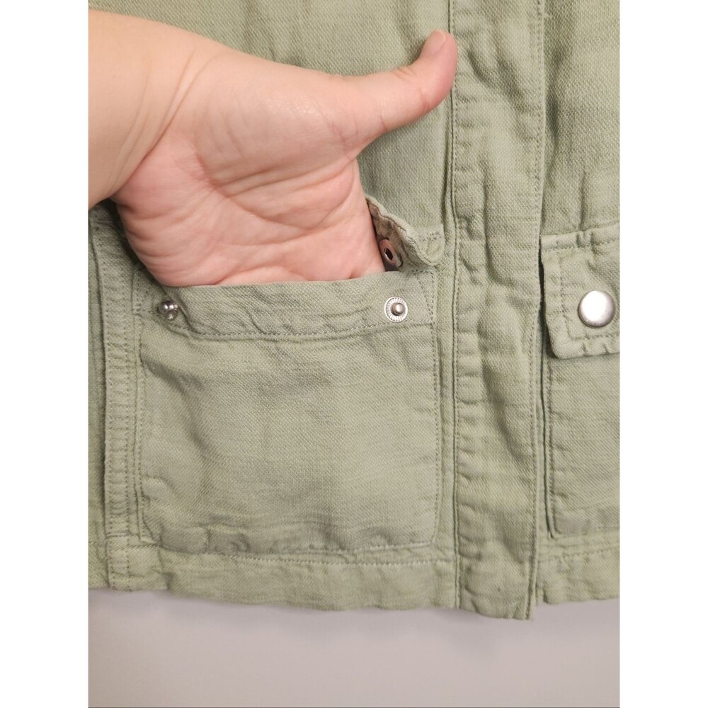 Christian Siriano Light Green Women's Linen Blend Utility Jacket Size M - Picture 5 of 12